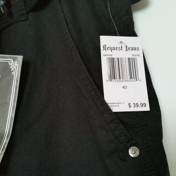 Request Jeans Premium Men's Cargo Black Shorts 40 - Picture 6 of 8